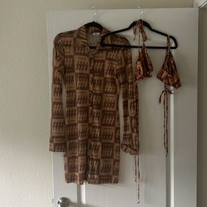 SET Inamorata Riviera Dress & Bikini NEVER WORN M Dress M Bikini Top S Bottom